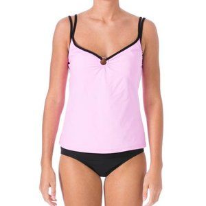 MAINSTREAM Pink Black Tankini - Sz 14 - NEW